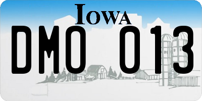 IA license plate DMO013