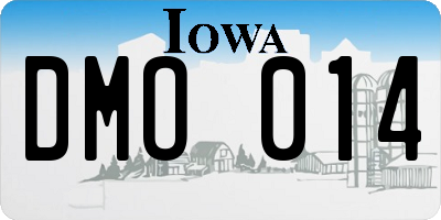 IA license plate DMO014