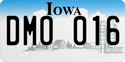 IA license plate DMO016