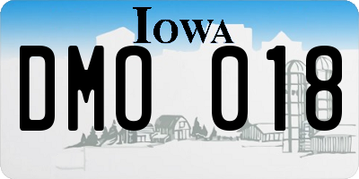 IA license plate DMO018