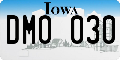 IA license plate DMO030