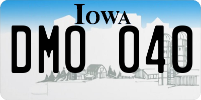 IA license plate DMO040