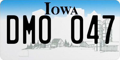 IA license plate DMO047