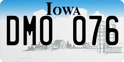 IA license plate DMO076