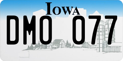 IA license plate DMO077