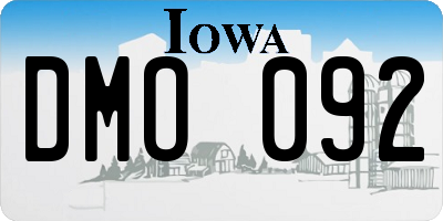 IA license plate DMO092