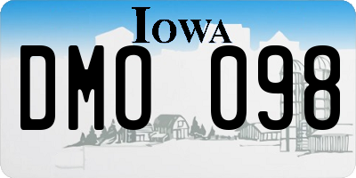 IA license plate DMO098