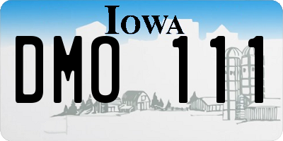 IA license plate DMO111