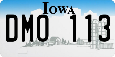IA license plate DMO113