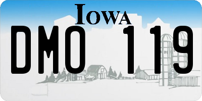 IA license plate DMO119