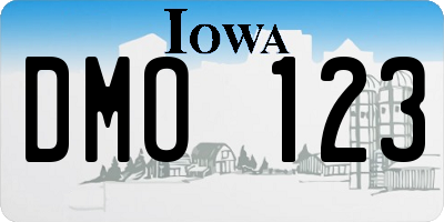 IA license plate DMO123