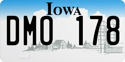 IA license plate DMO178
