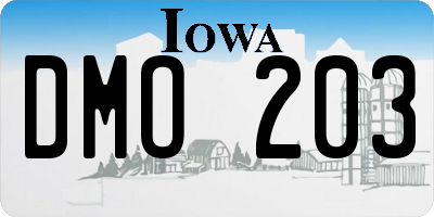 IA license plate DMO203