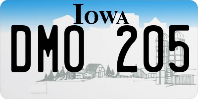 IA license plate DMO205