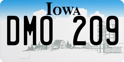 IA license plate DMO209