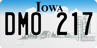 IA license plate DMO217
