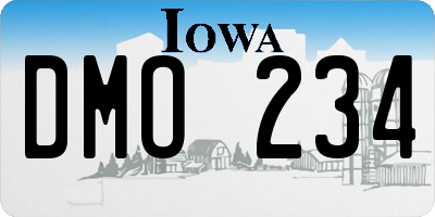 IA license plate DMO234
