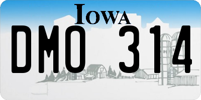 IA license plate DMO314
