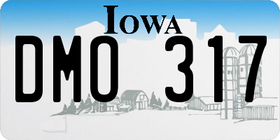 IA license plate DMO317