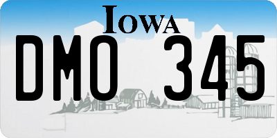 IA license plate DMO345