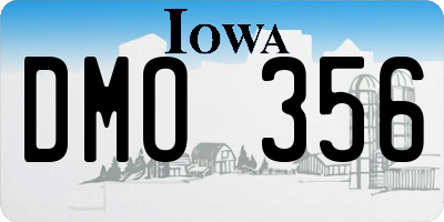 IA license plate DMO356