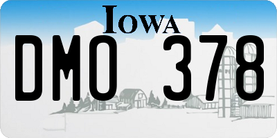 IA license plate DMO378