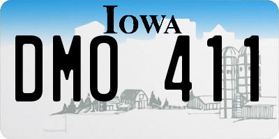 IA license plate DMO411