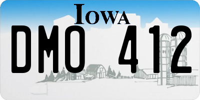 IA license plate DMO412