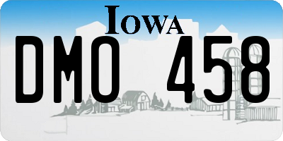 IA license plate DMO458