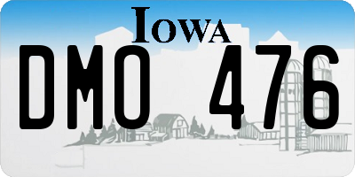 IA license plate DMO476