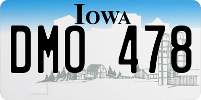 IA license plate DMO478