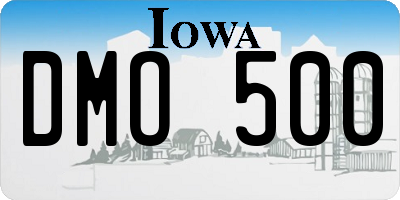 IA license plate DMO500