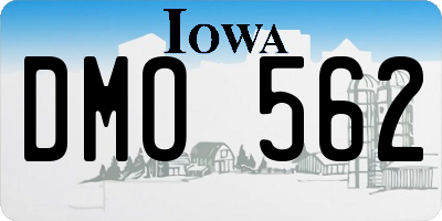 IA license plate DMO562