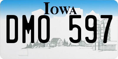 IA license plate DMO597