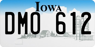 IA license plate DMO612