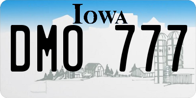 IA license plate DMO777