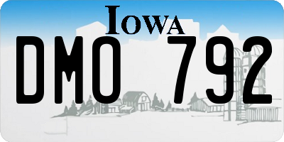IA license plate DMO792