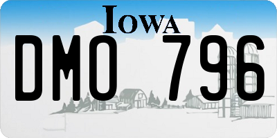 IA license plate DMO796