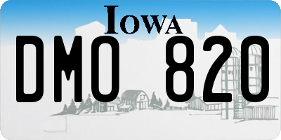 IA license plate DMO820