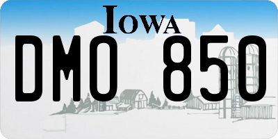 IA license plate DMO850