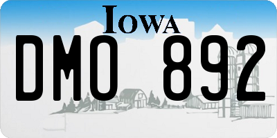 IA license plate DMO892