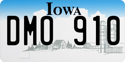 IA license plate DMO910
