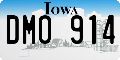 IA license plate DMO914