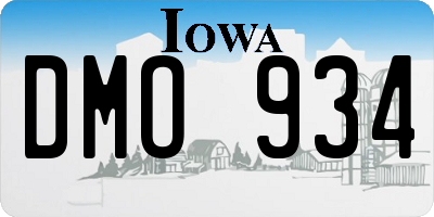 IA license plate DMO934
