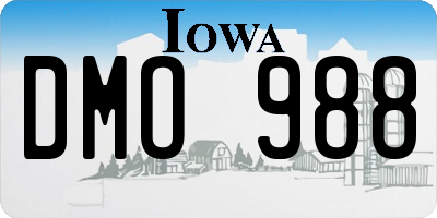 IA license plate DMO988