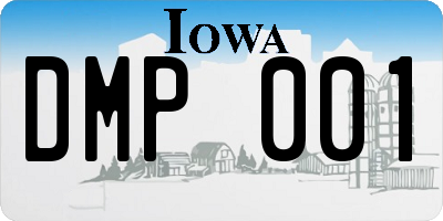 IA license plate DMP001
