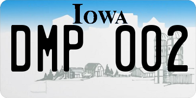 IA license plate DMP002