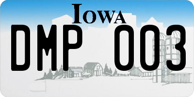IA license plate DMP003