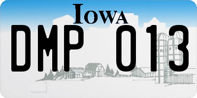 IA license plate DMP013