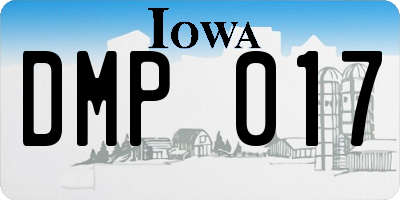 IA license plate DMP017